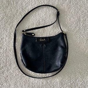 Vintage Coach Black Crossbody Mock Lizard Bag